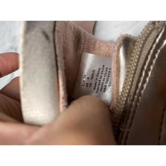 H&M toddler girls metallic pink combat boots size 9 - Picture 5 of 5